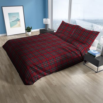 Trapuntino primaverile matrimoniale in cotone made in Italy - SCOZZESE ROSSO