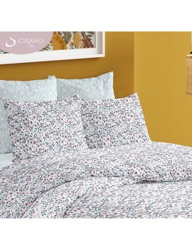 Completo lenzuola matrimoniale FLORAISON - BLU