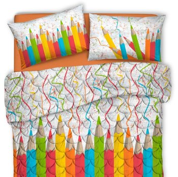 Trapuntino primaverile matrimoniale in cotone made in italy - MATITONE ARANCIO