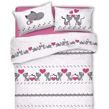 Trapuntino primaverile in cotone made in italy  - CATS LILLA E GRIGIO