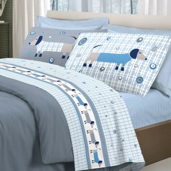Completo lenzuola BASSOTTI AZZURRO