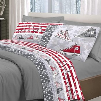 Completo lenzuola in cotone SNEAKERS GRIGIO