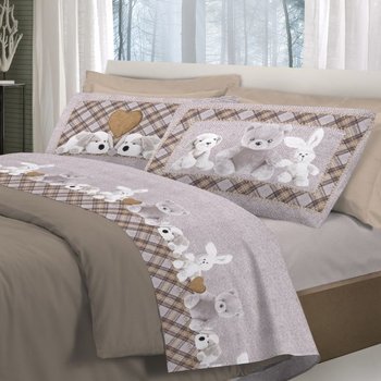 Completo lenzuola in cotone PELUCHES BEIGE