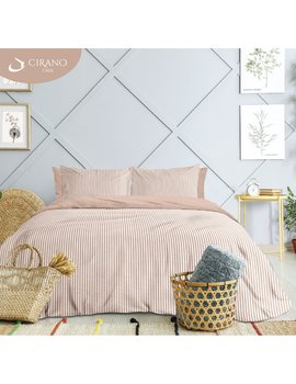 Copripiumino matrimoniale in cotone TWEED - ROSA