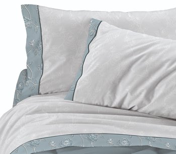 Completo lenzuola matrimoniale in Percalle di Cotone made in Italy WILD ROSE