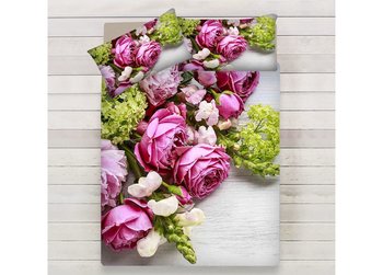 Completo lenzuola matrimoniale in cotone Rose con stampa digitale