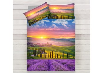 Completo lenzuola matrimoniale in cotone Lavanda con stampa digitale