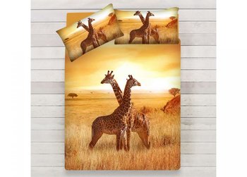 Completo lenzuola matrimoniale in cotone Giraffa con stampa digitale