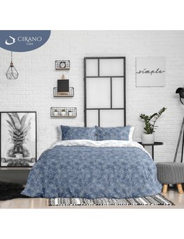 Copripiumino matrimoniale in cotone VISUAL - BLU