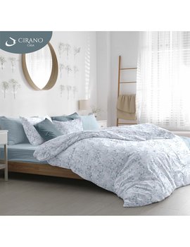 Copripiumino matrimoniale in cotone MAGNOLIA - AZZURRO