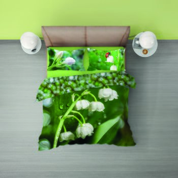 Completo lenzuola matrimoniale in cotone Lily in stampa digitale