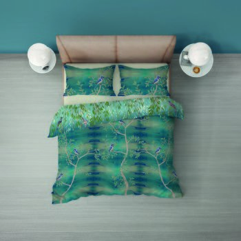 Completo lenzuola matrimoniale in cotone Paradise in stampa digitale