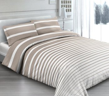 Copripiumino in cotone Rigato Beige