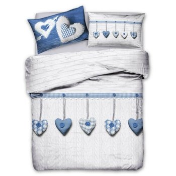 Copripiumino in cotone Cuori Appesi blu
