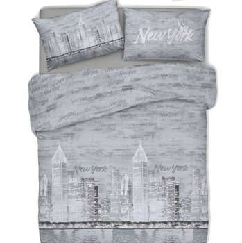 Copripiumino in cotone New York grigio