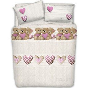 Copripiumino in cotone Orsetti Rosa