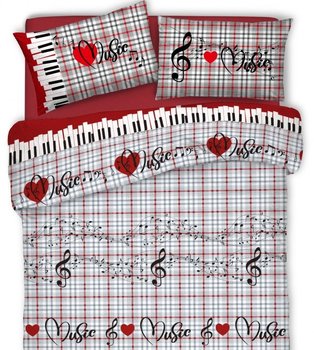 Copripiumino in cotone Musica Rosso