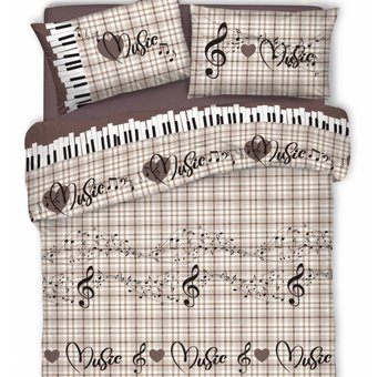 Copripiumino in cotone Musica Tabacco