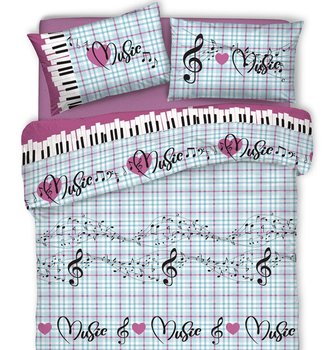 Copripiumino in cotone Musica Rosa