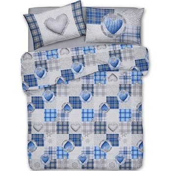 Copripiumino in cotone Mountain Love Blu