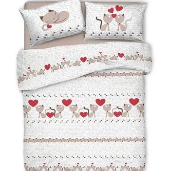 Copripiumino in cotone Cats Beige