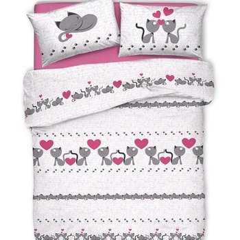 Copripiumino in cotone Cats Lilla