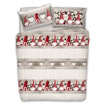 Copripiumino in cotone GNOMI ROSSO