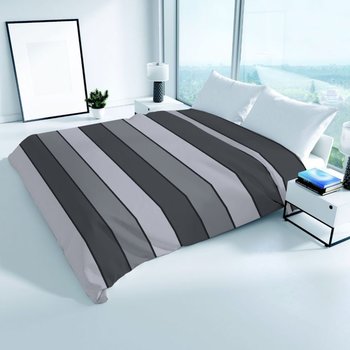 Copriletto con federe in cotone Piquet Fasciato Grigio