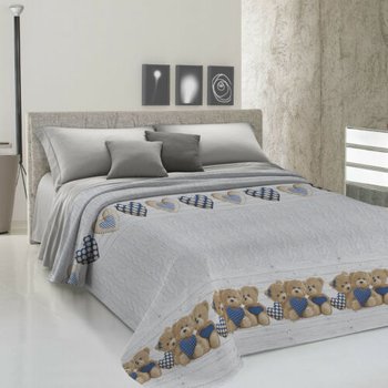Copriletto in cotone Piquet Orsetti Blu
