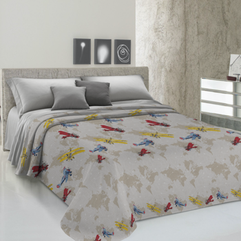 Copriletto in cotone Piquet Aerei Giallo