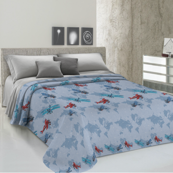 Copriletto in cotone Piquet Aerei Azzurro