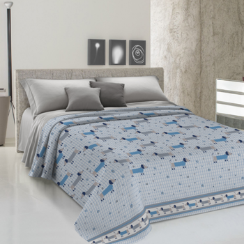 Copriletto in cotone Piquet Bassotti Azzurro