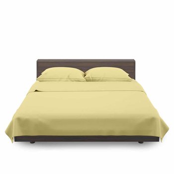 Completo lenzuola in cotone Giallo Chiaro
