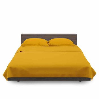Completo lenzuola in cotone Giallo Ocra