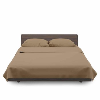 Completo lenzuola in cotone Nocciola