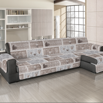 Copridivano con Penisola Shabby Love Beige