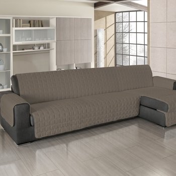 Copridivano con penisola Tinta unita Tabacco