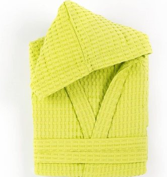 Accappatoio in morbida spugna di cotone a Nido d'Ape Verde acido in varie taglie