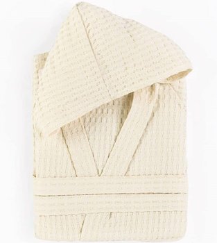 Accappatoio in morbida spugna di cotone a Nido d'Ape Panna in varie taglie