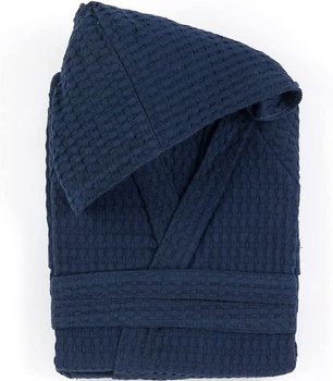 Accappatoio in morbida spugna di cotone a Nido d'Ape Blu Navy in varie taglie