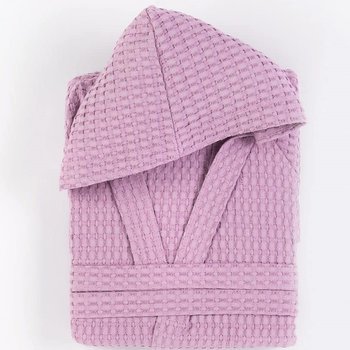 Accappatoio in morbida spugna di cotone a Nido d'Ape Lilla in varie taglie