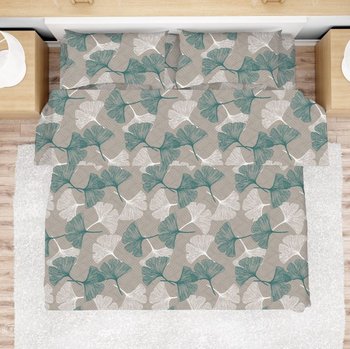 Completo lenzuola in flanella made in Italy GINKO VERDE