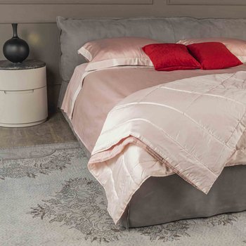 Completo lenzuola Luxury in raso 300 fili Rosa meilland