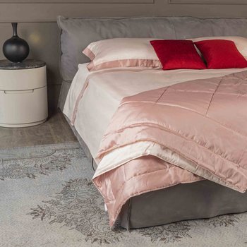Completo lenzuola Luxury in raso 300 fili Rosa petalo