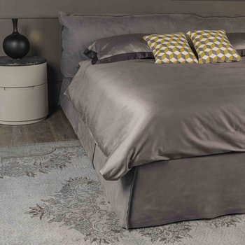 Parure copripiumino Luxury in raso 300 fili Grigio pietra