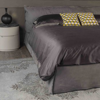 Parure copripiumino Luxury in raso 300 fili Grigio antracite