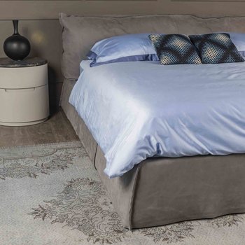 Parure copripiumino Luxury in raso 300 fili Azzurro pervinca