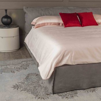 Parure copripiumino Luxury in raso 300 fili Rosa petalo