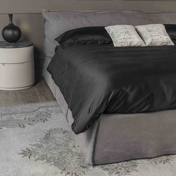 Parure copripiumino Luxury in raso 300 fili Nero ricco