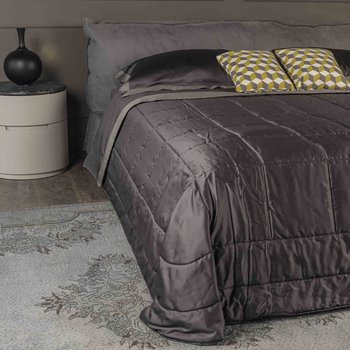 Trapuntino primaverile Luxury in raso bicolore Grigio antracite